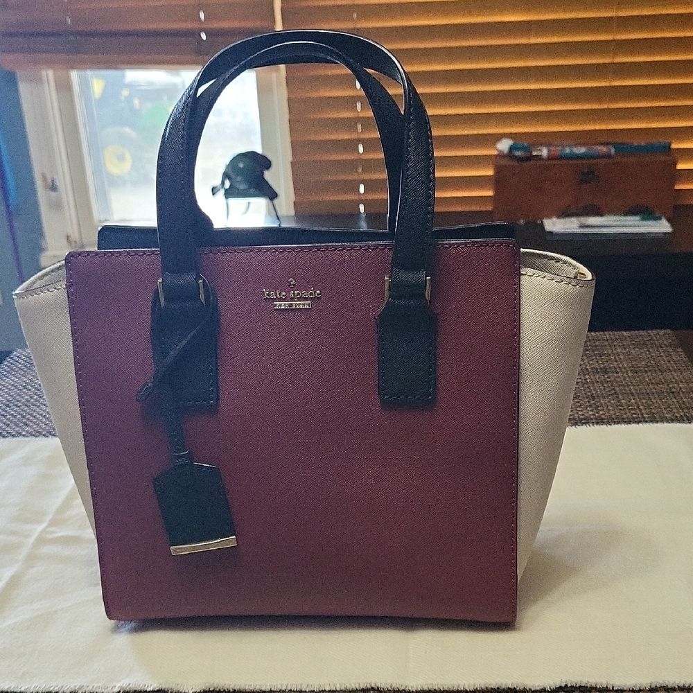 Kate Spade Purple and Black Satchel with Structured Design